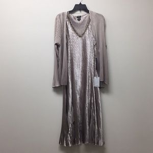 Komarov Charmeuse Jacket & Dress Set New